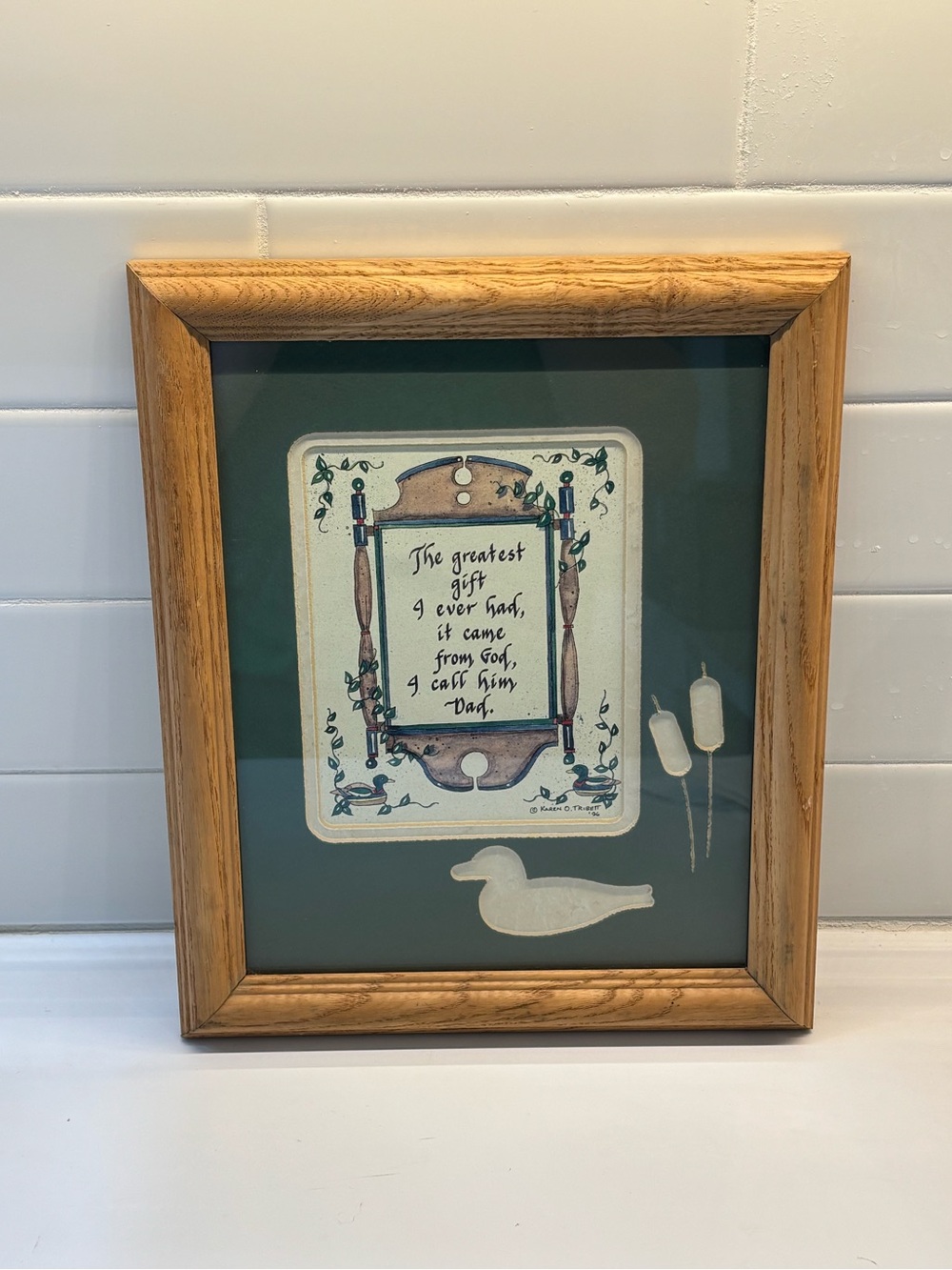 Framed Sentimental Wall Art with Wood Frame for Dads